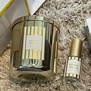 Holiday Dreams Gold Candle and Room Spray Set